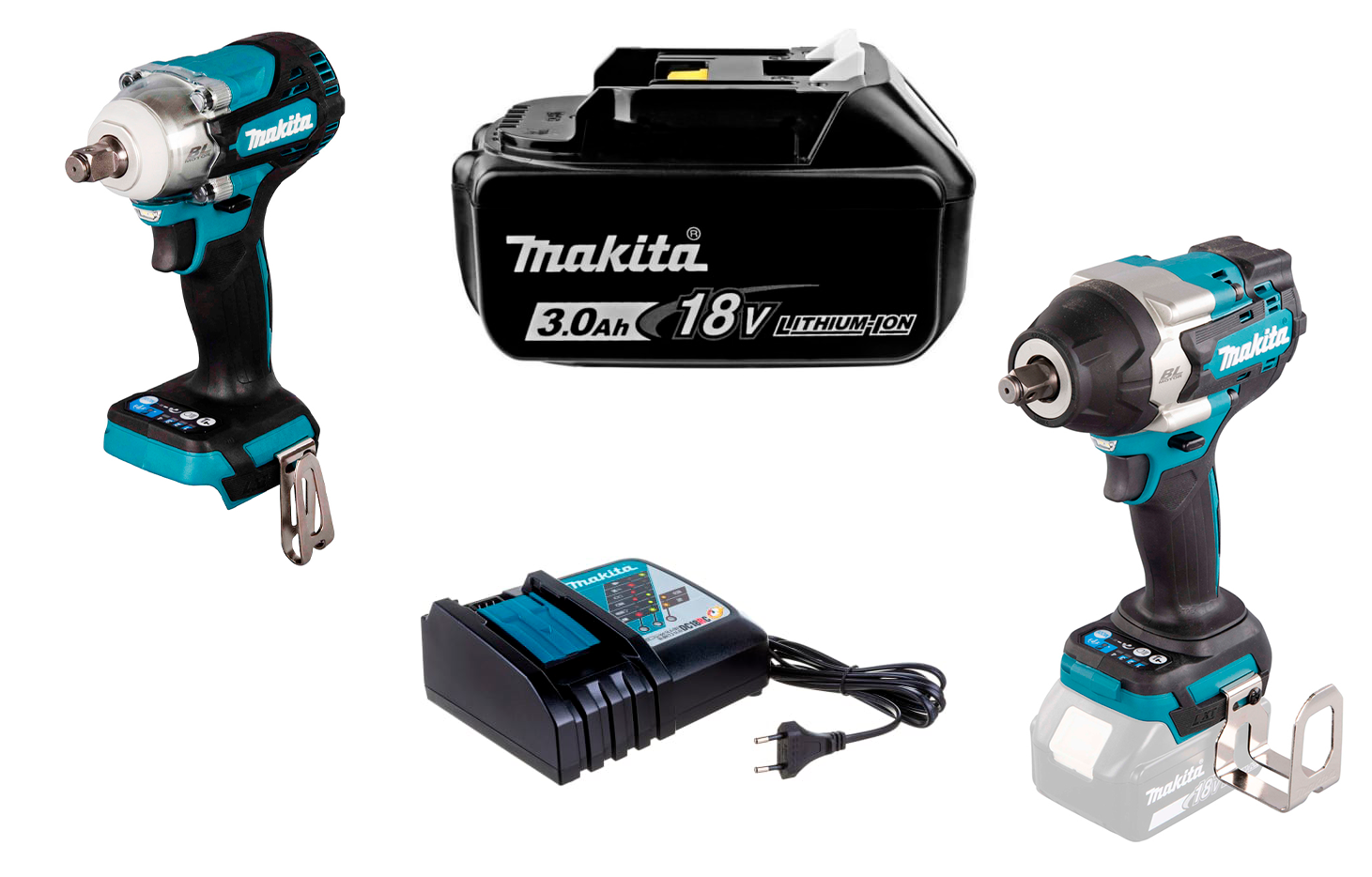 Набор Makita: гайковерт DTW300Z + гайковерт DTW700Z + АКБ 632M83-6 +З/У 630793-1