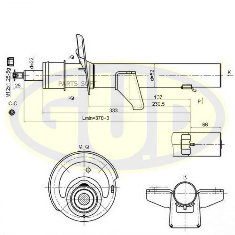 Амортизатор Зад Frd Mondeo 00-07 G.U.D арт. GSA335923