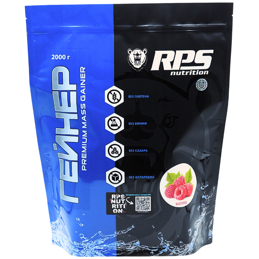 Гейнер RPS Nutrition Premium Mass Gainer, 2000 г (малина)