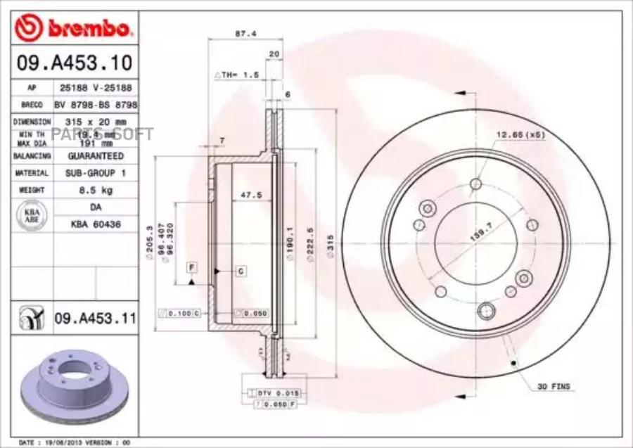 

Диск Торм. Зад. Brembo арт. 09A45311