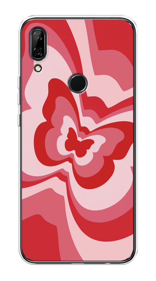 

Чехол на Honor 9X, Huawei P Smart Z "Бабочка в стиле хиппи", Красный;розовый, 69950-1