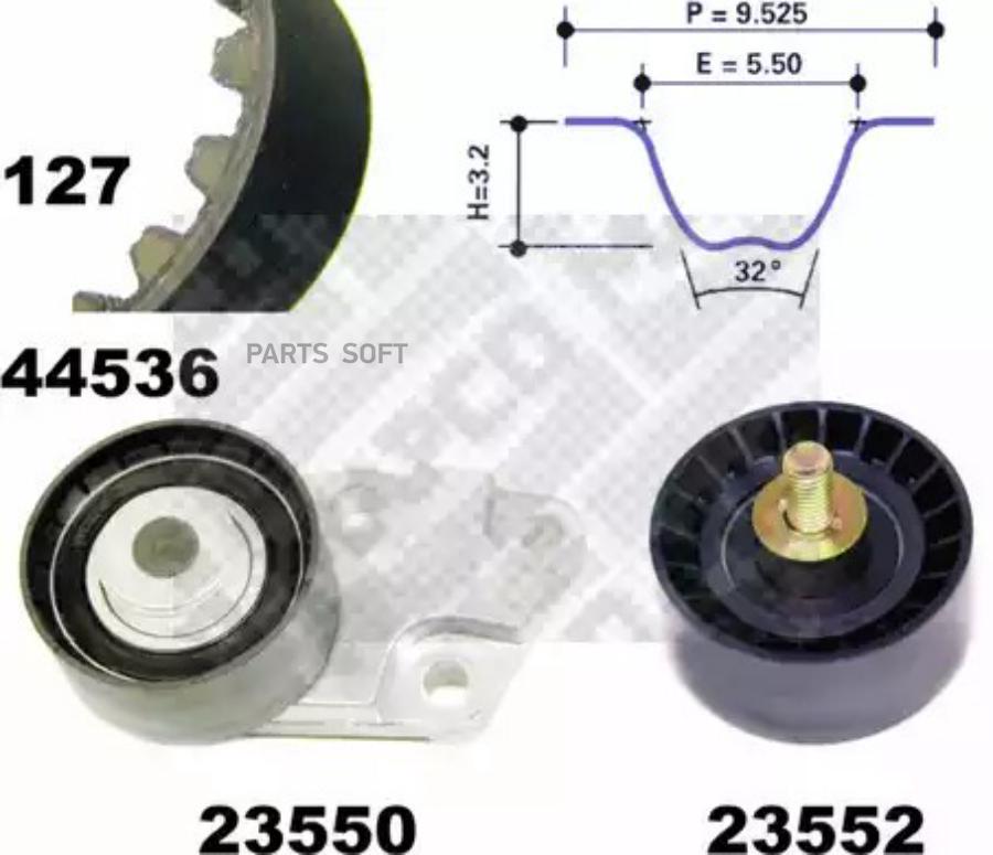 Комплект Ремня Грм Chevrolet Aveo / Kalos (T200) 1.4 16v Daewoo Kalos (Klas) 1.4 16v Mapco