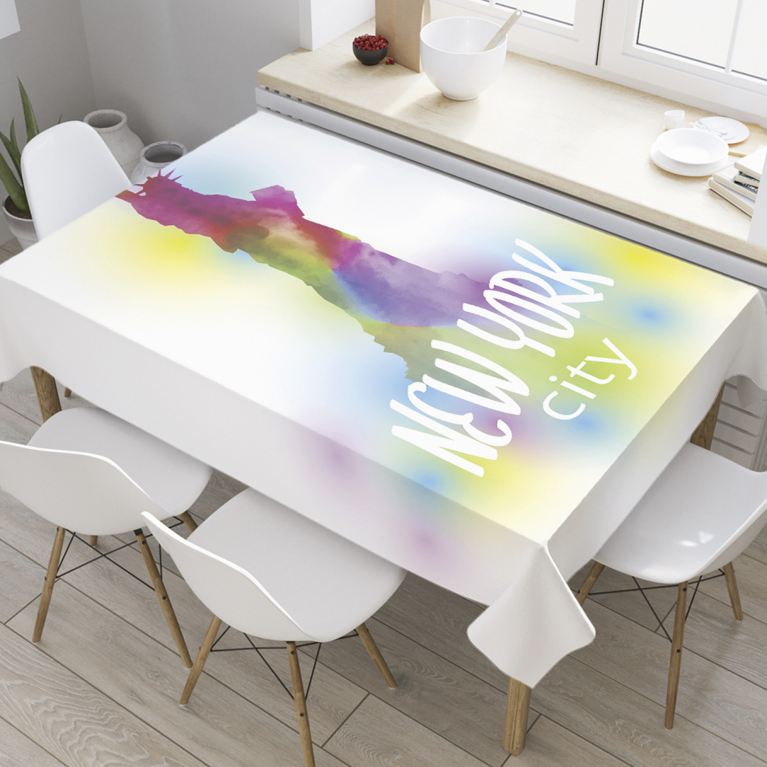 

Скатерть прямоугольная JoyArty "Статуя Свободы" из оксфорда, 120x145 см, Белый, Статуя Свободы