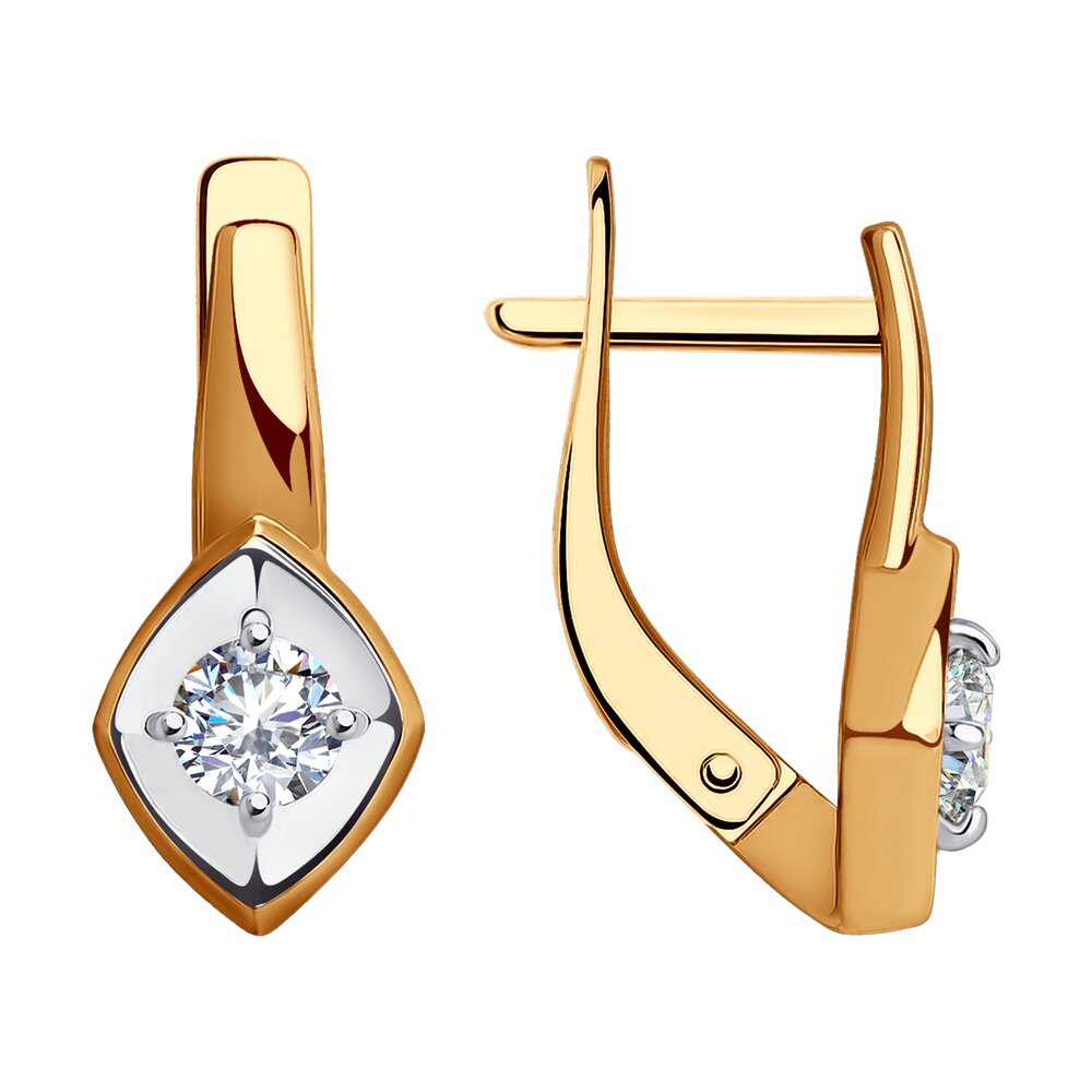 

Серьги из красного золота с фианитом SOKOLOV 029821, 029821