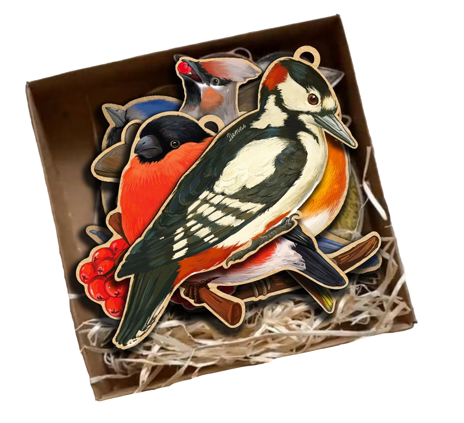 Подарочный набор деревянный КУВЫРКОМ Зимние птицы, арт. 101406