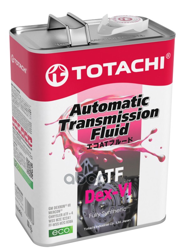 

Atf Dex- Vi 4л (Авт. Транс. Синт. Масло) TOTACHI арт. 20904