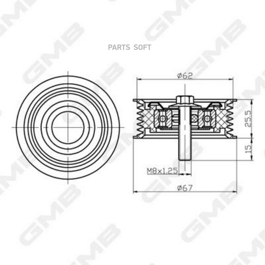 

Обводной Ролик Приводного Ремня Mercedes Ml/Gl/G/Clk/Cl/C/E Gmb Gtc0420
