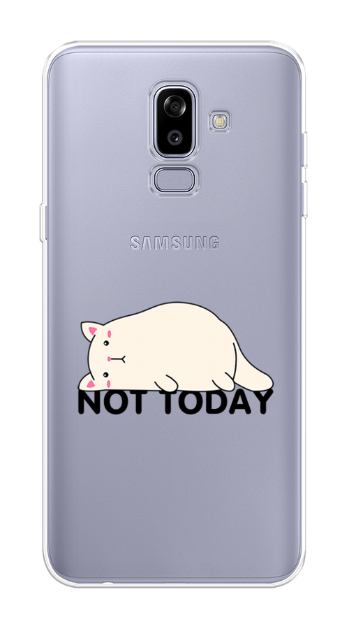 

Чехол на Samsung Galaxy J8 "Cat not today", Белый;розовый;черный, 26550-1