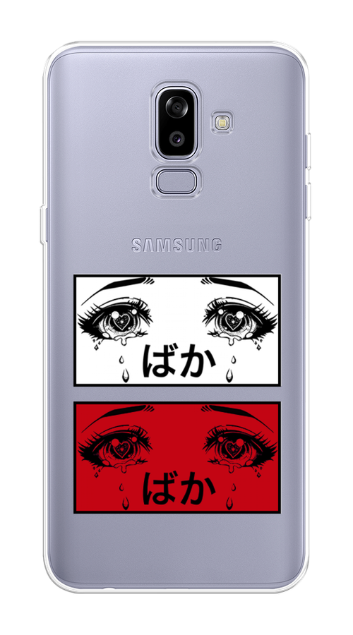 

Чехол на Samsung Galaxy J8 "Красные глаза манга", Красный;белый;черный, 26550-4