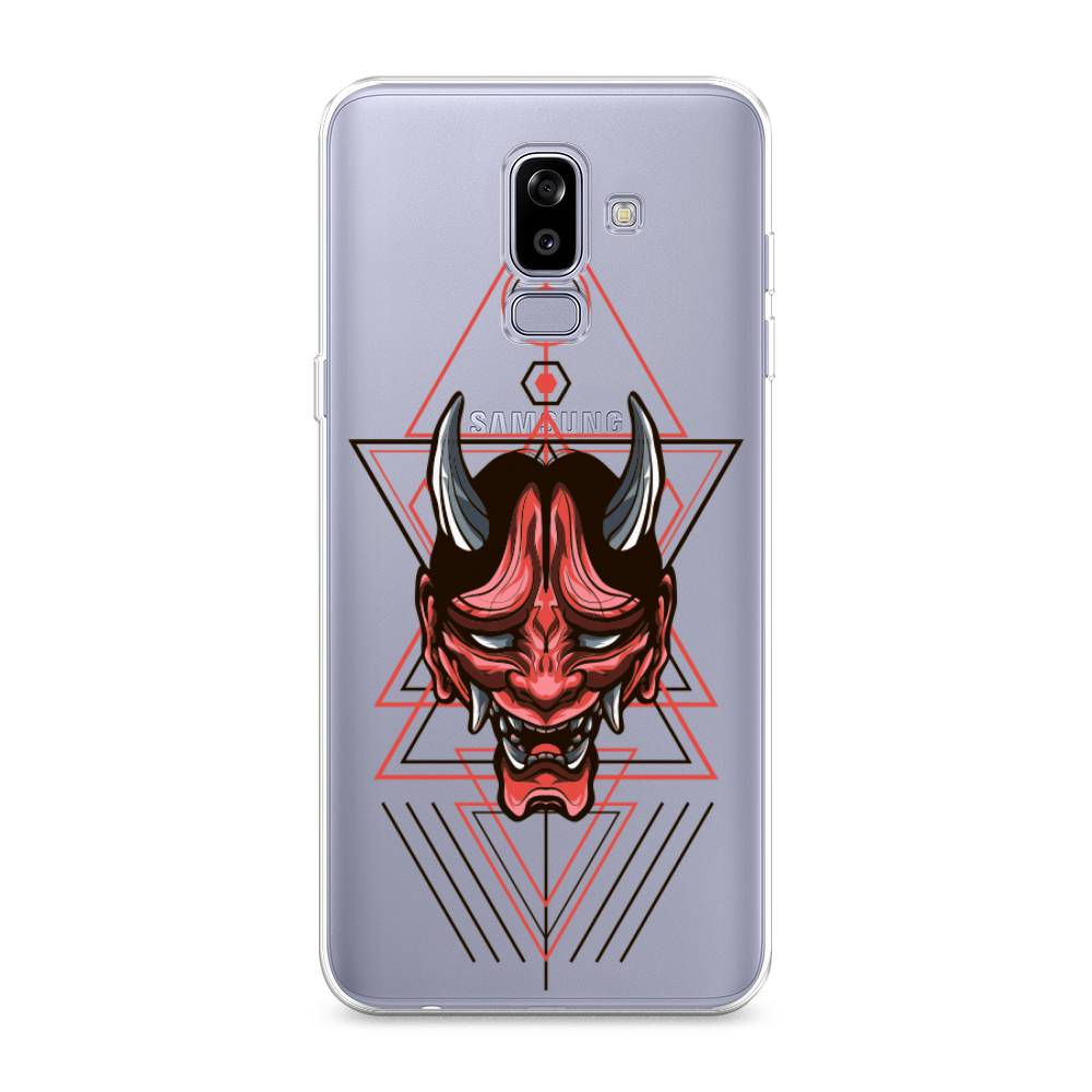 

Чехол на Samsung Galaxy J8 "Hanya Oni mask", Серый;красный;черный, 26550-4