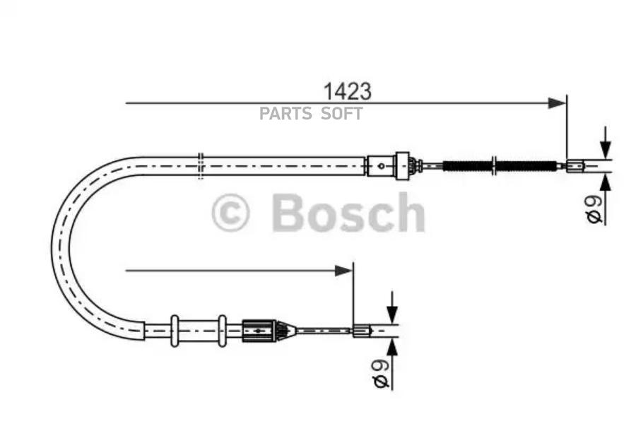 

1 987 477 632_трос ручника левый drum renault kangoo 97>, nissan kubistar all 03>