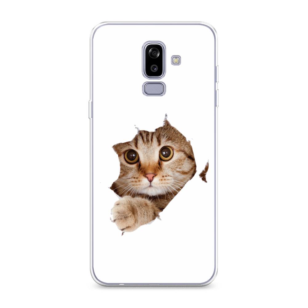 

Чехол на Samsung Galaxy J8 "Кот и бумага", Белый;коричневый, 26550-1