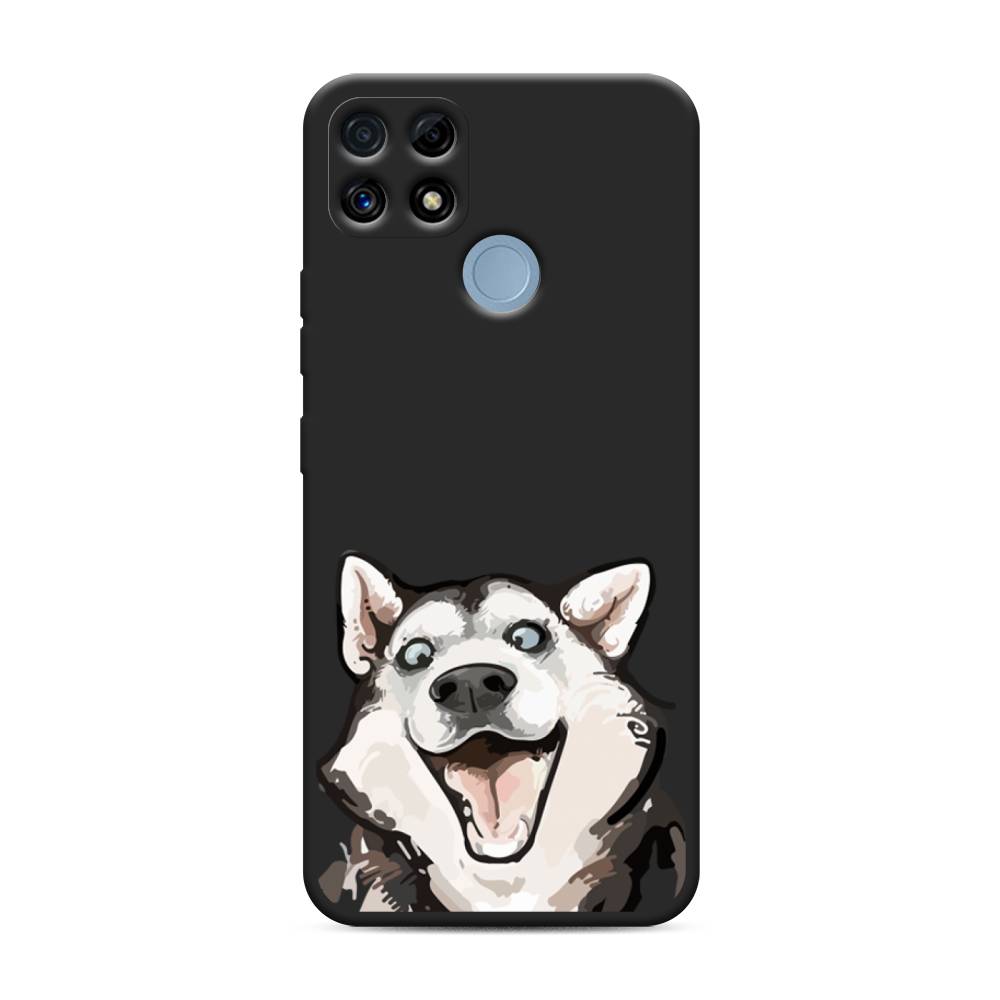 

Чехол Awog на Realme C25/ C25s "Радостный хаски", Белый;голубой;черный, 257452-1
