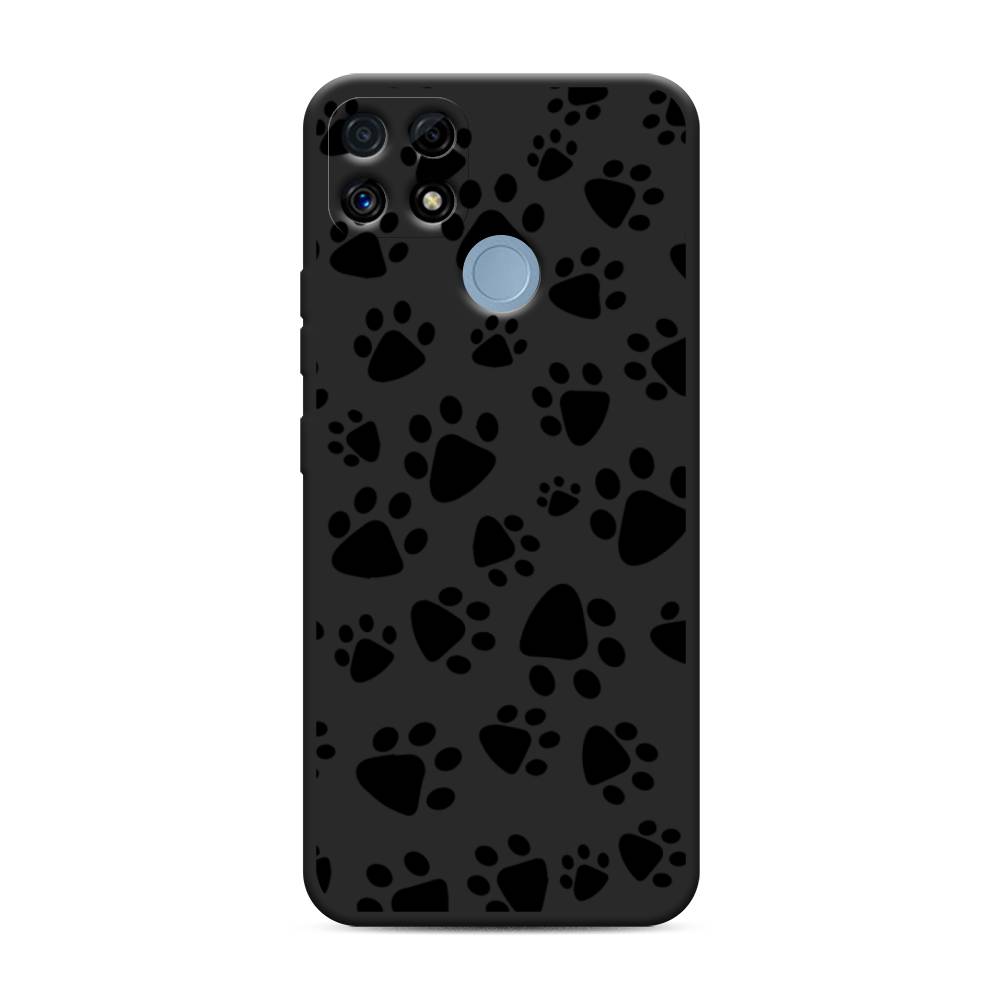 

Чехол Awog на Realme C25/ C25s "Лапки черные", Черный, 257452-1