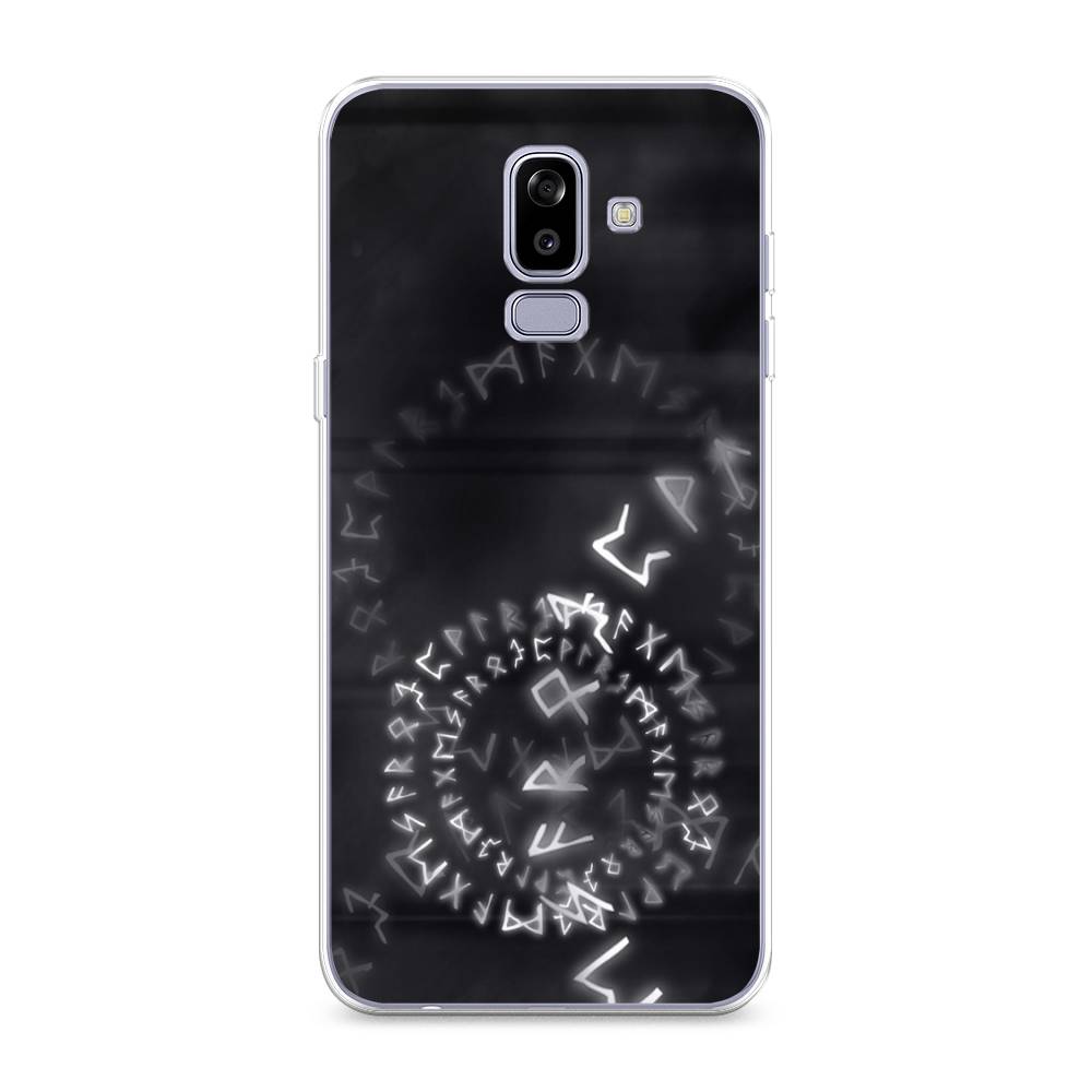 

Чехол на Samsung Galaxy J8 "Руны", Серый;черный, 26550-3