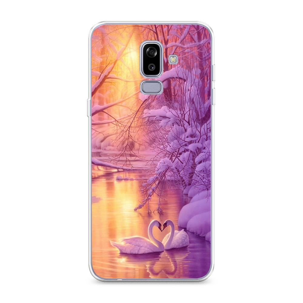

Чехол на Samsung Galaxy J8 "Зима 1", Фиолетовый;желтый, 26550-2