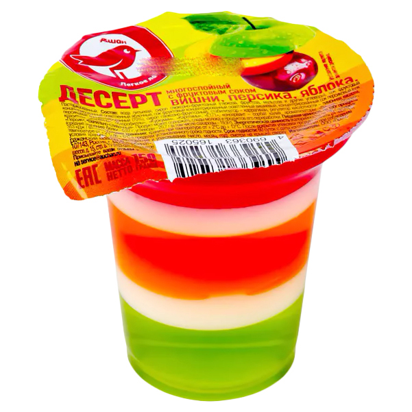 Желе фруктовое АШАН Красная птица Светофор с фруктами 150 г