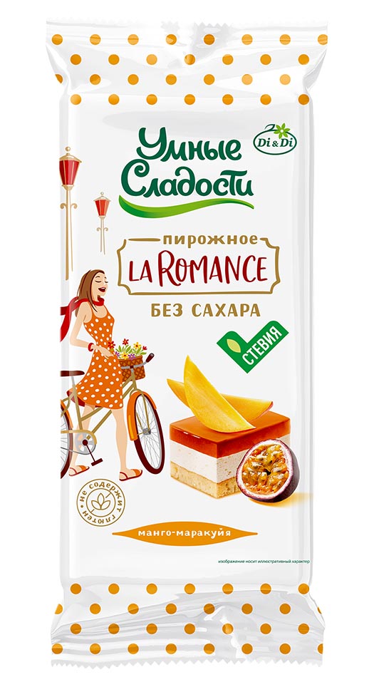 

Пирожное Умные сладости La Romanse Манго-маракуйя со стевией, 90 г