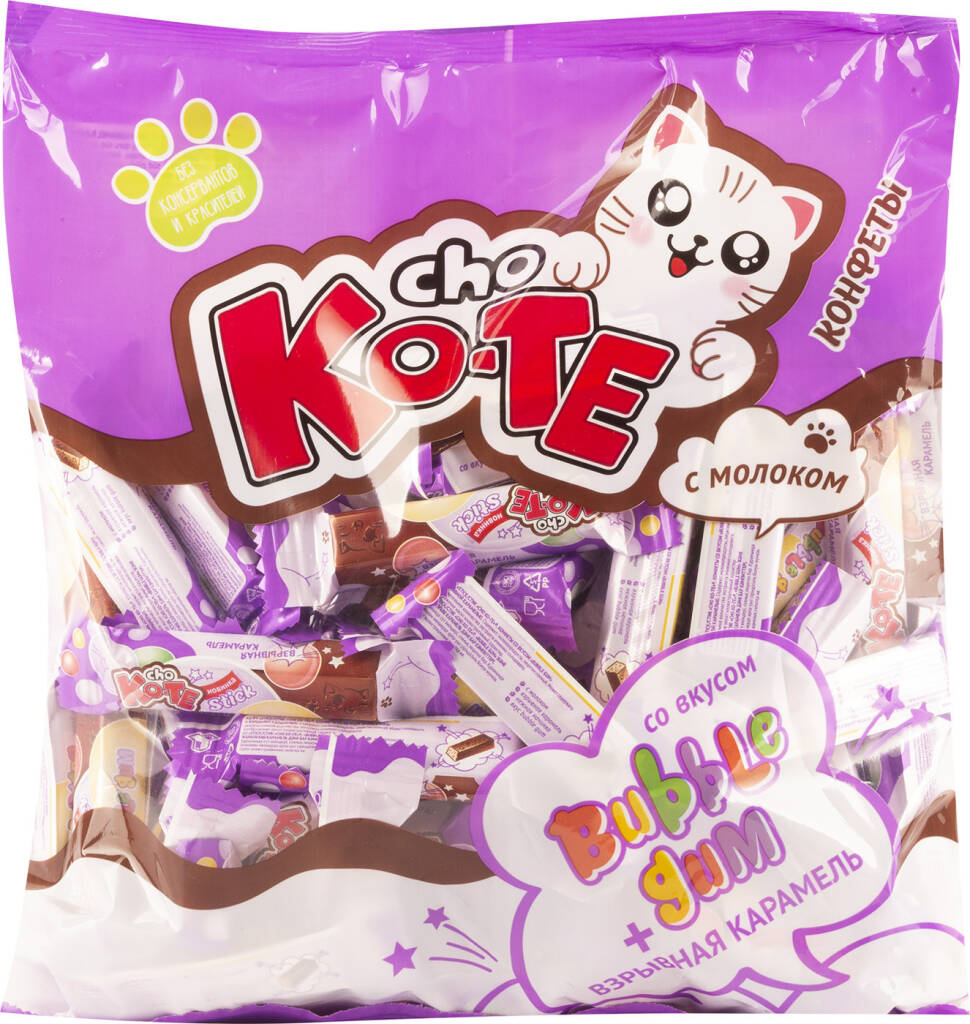 Конфеты шоколадные Cho Ko-Te Bubble Gum и взрывная карамель