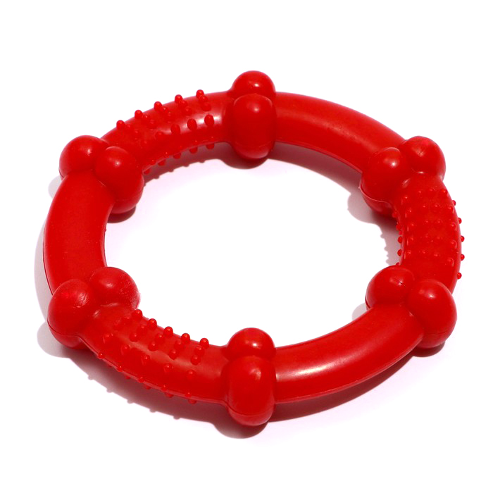 Кольцо рельефное Пижон из термопластичной резины, не тонет, 9,5 см, красное