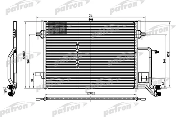 

Радиатор кондиционера автомобильный PATRON PRS1101