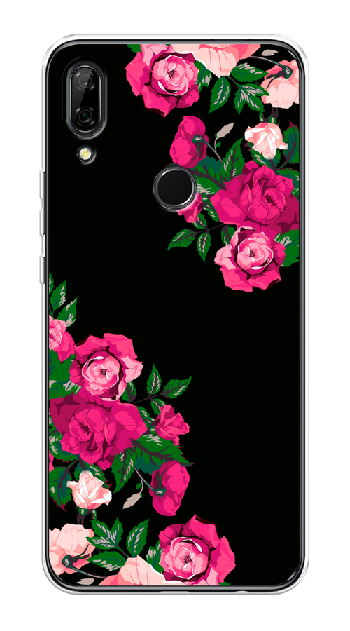 

Чехол на Honor 9X/Huawei P Smart Z "Розы фуксия", Черный;розовый;зеленый, 69950-1