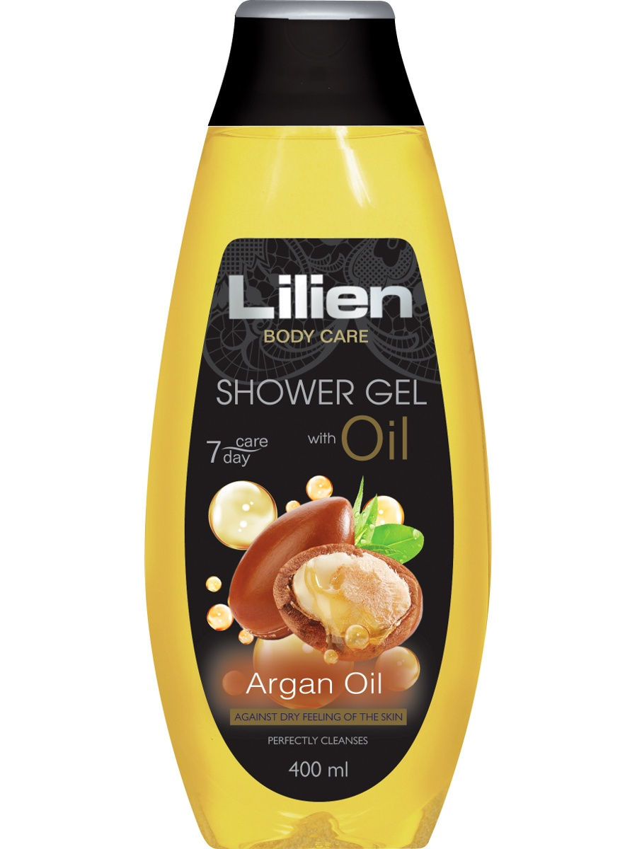 Гель для душа Lilien Argan Oil с маслом арганы, очищающий 400 мл аква гель для ванночек с маслом чайного дерева