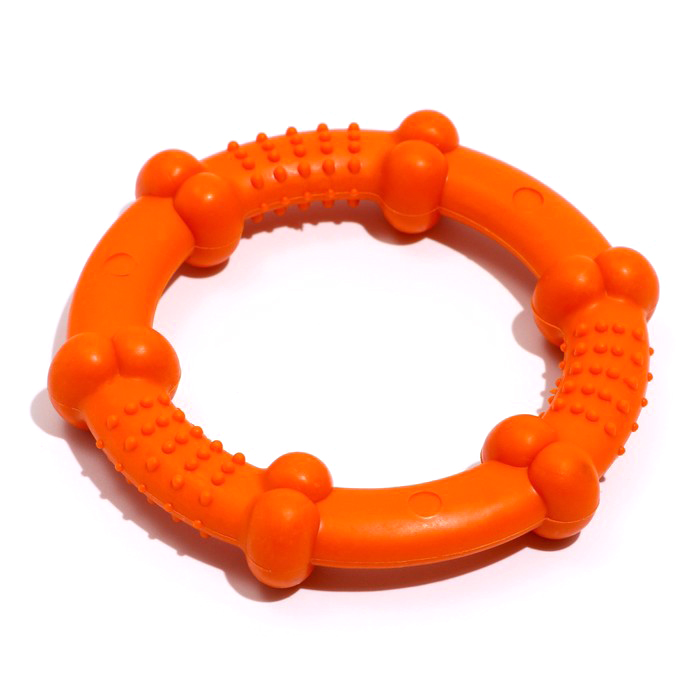 Кольцо рельефное Пижон из термопластичной резины, не тонет, 9,5 см, оранжевое
