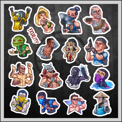 

Наклейки Наклейки за Копейки стикеры Mortal Kombat 17 шт.