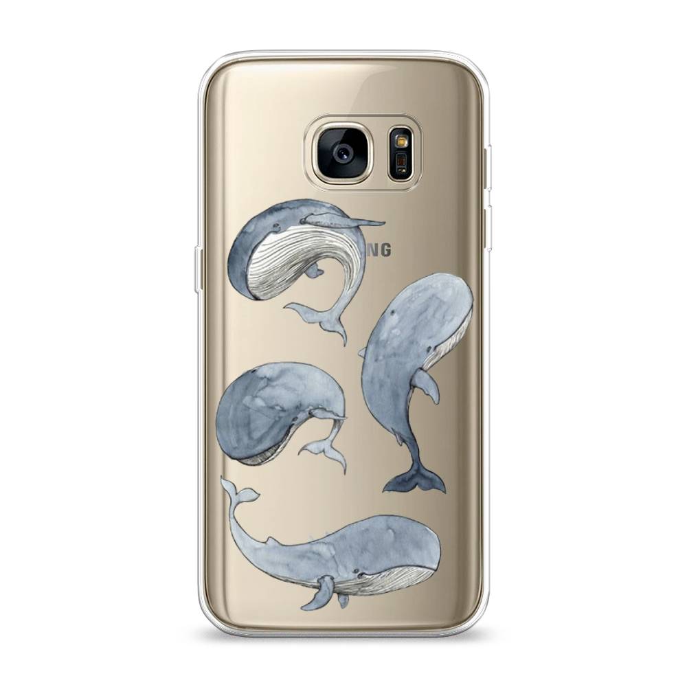 

Чехол Awog на Samsung Galaxy S7 "Киты", Белый;прозрачный;голубой, 24550-1
