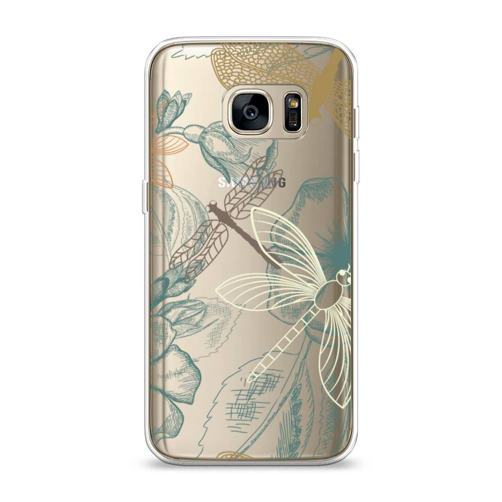

Чехол Awog на Samsung Galaxy S7 "Тени стрекоз", Коричневый;зеленый;белый, 24550-8
