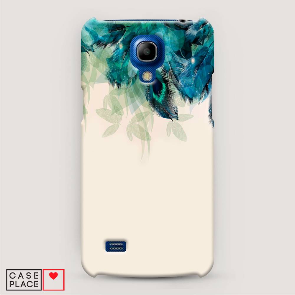 фото Чехол awog "перья голубого цвета" для samsung galaxy s4 mini