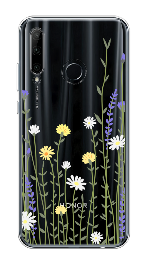 

Чехол на Honor 10i/20e/Huawei P Smart Plus 2019 "Ромашка и лаванда", Зеленый;желтый;прозрачный, 68850-1