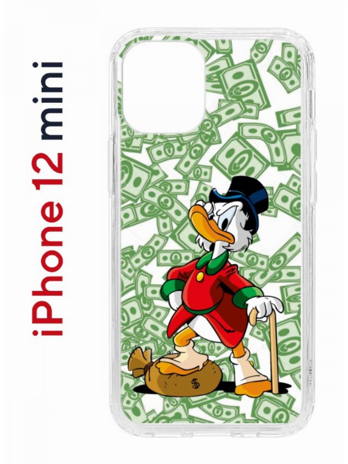 Чехол на iPhone 12 mini с принтом Kruche Print MacMoney, бампер с защитой камеры