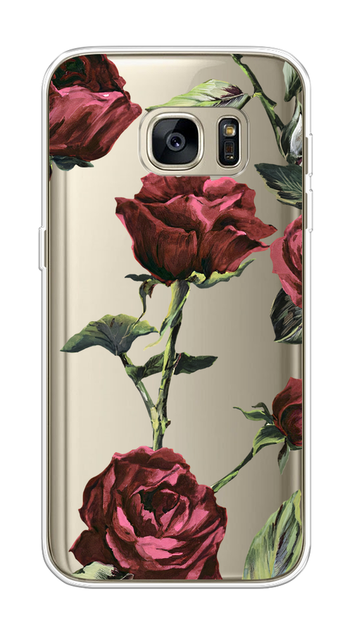 

Чехол Awog на Samsung Galaxy S7 "Бордовые розы фон", Красный, 24550-8