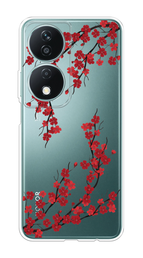 

Чехол на Honor X7B "Красная сакура", Красный;черный, 6123350-1
