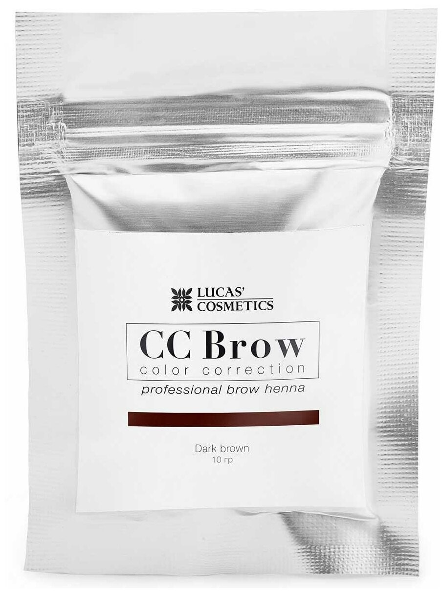 фото Хна для бровей темно-коричневый в саше lucas' cosmetics cc brow dark brown 10 г