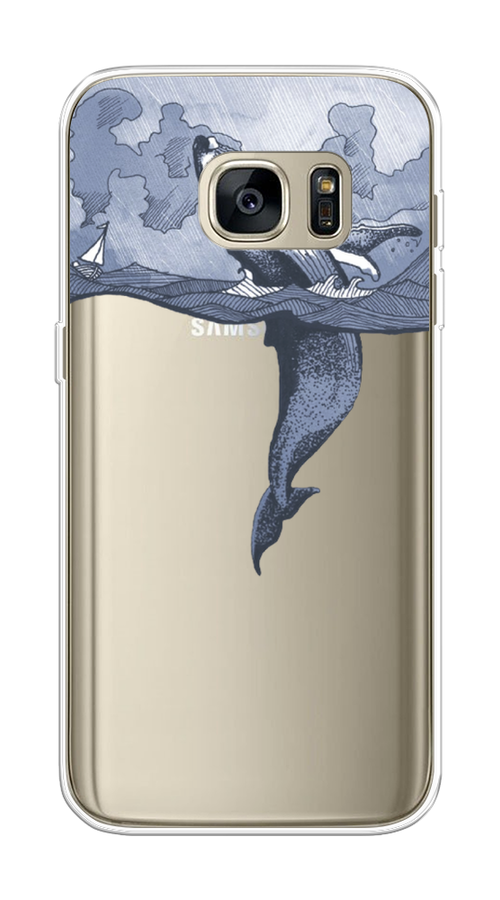 

Чехол Awog на Samsung Galaxy S7 "Два измерения", Голубой;черный;прозрачный, 24550-7