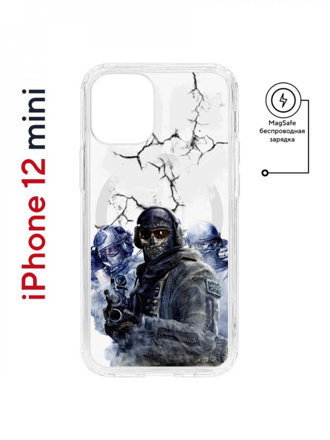 Чехол на iPhone 12 mini MagSafe Kruche Print Call of Duty противоударный с магнитом