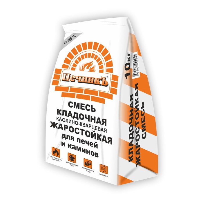 

Смесь кладочная каолино - кварцевая жаростойкая 10 кг