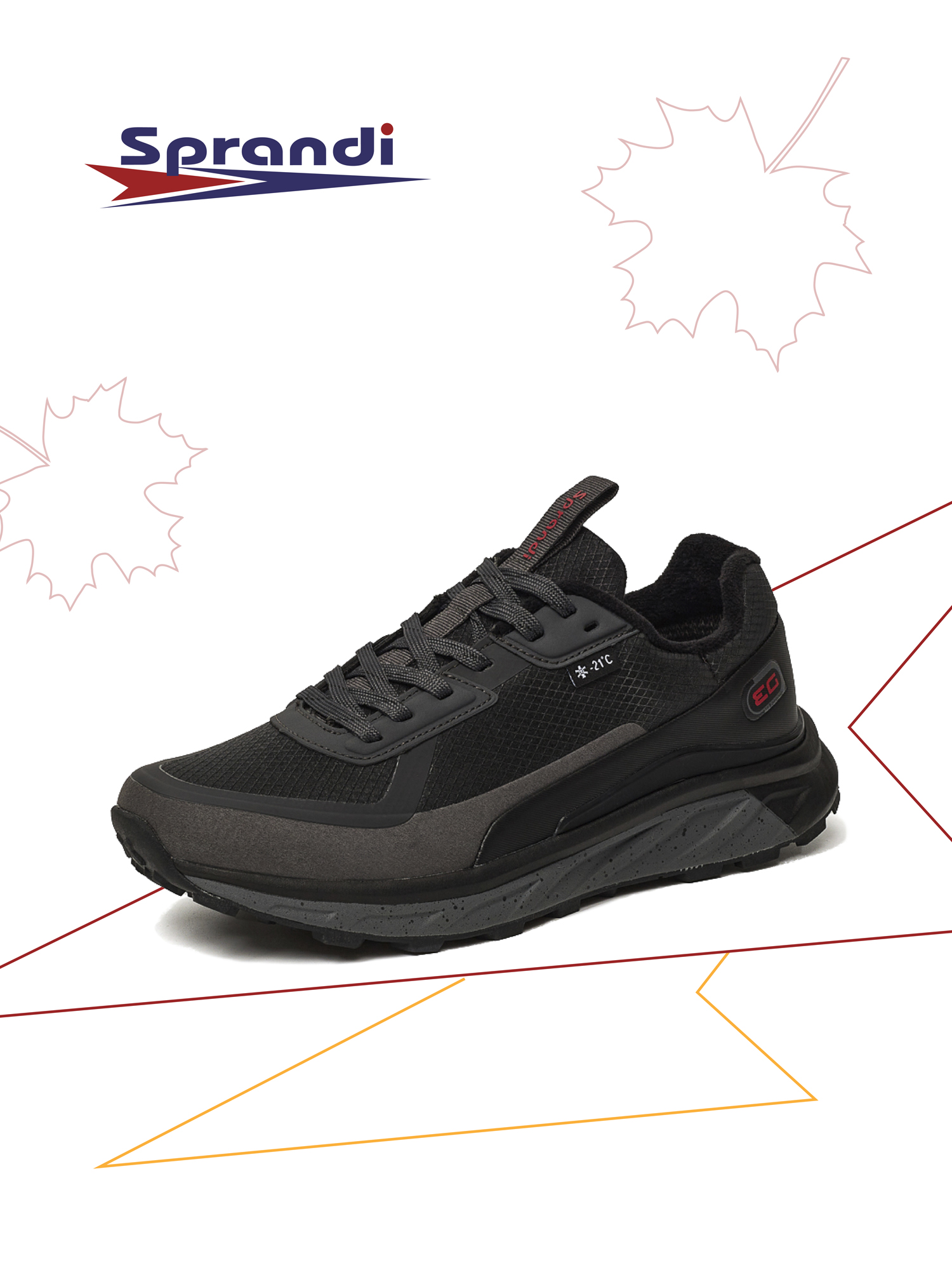 

Кроссовки мужские Sprandi P214 черные 44 EU, Черный, P214