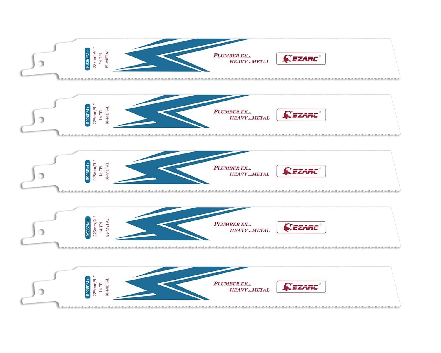 Полотно пильное для сабельной пилы EZARC кобальтовые по металлу 14TPI 225 мм 5 шт