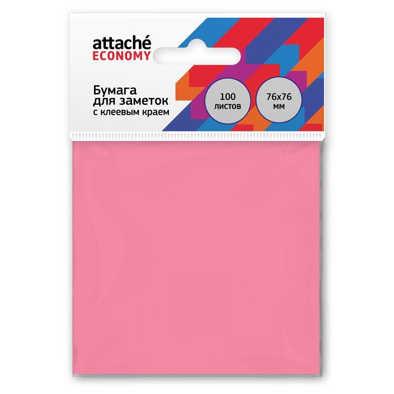 

Стикеры Attache Economy 76x76 мм неоновый розовый (1 блок, 100 листов), 1261849