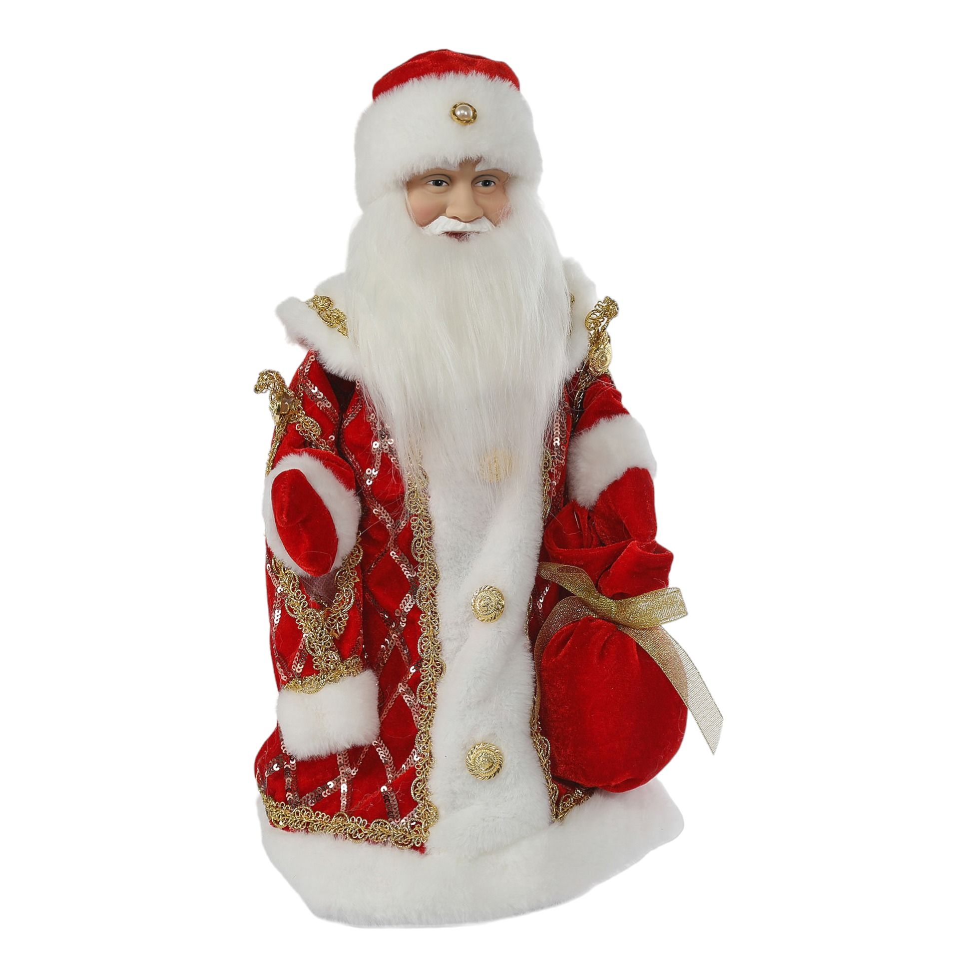 Фигурка Sote Toys Дед Мороз в красной шубе красно-белая 40 см