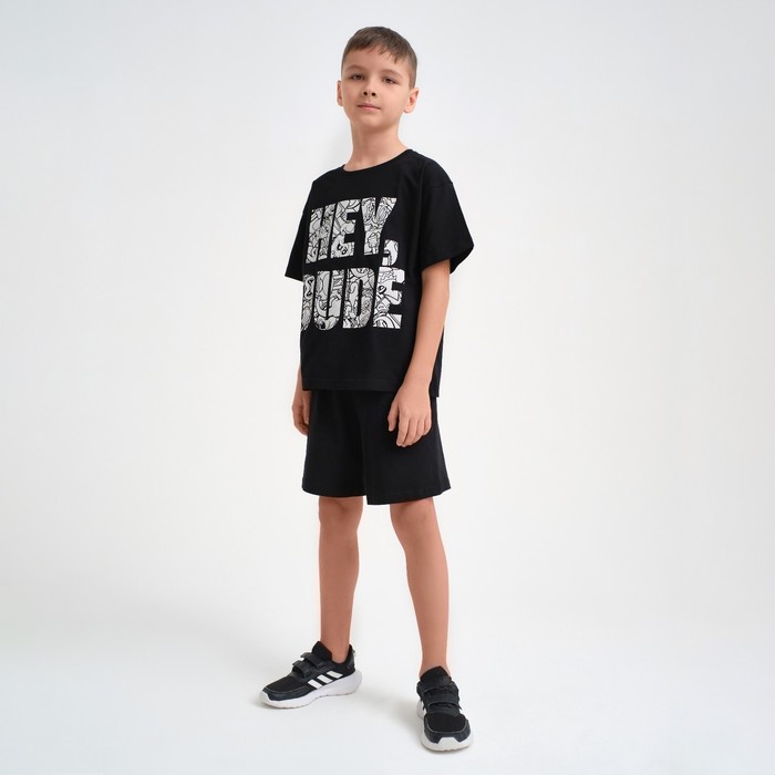 Комплект для мальчика (футболка, шорты) KAFTAN Hype, рост 134-140, цвет чёрный
