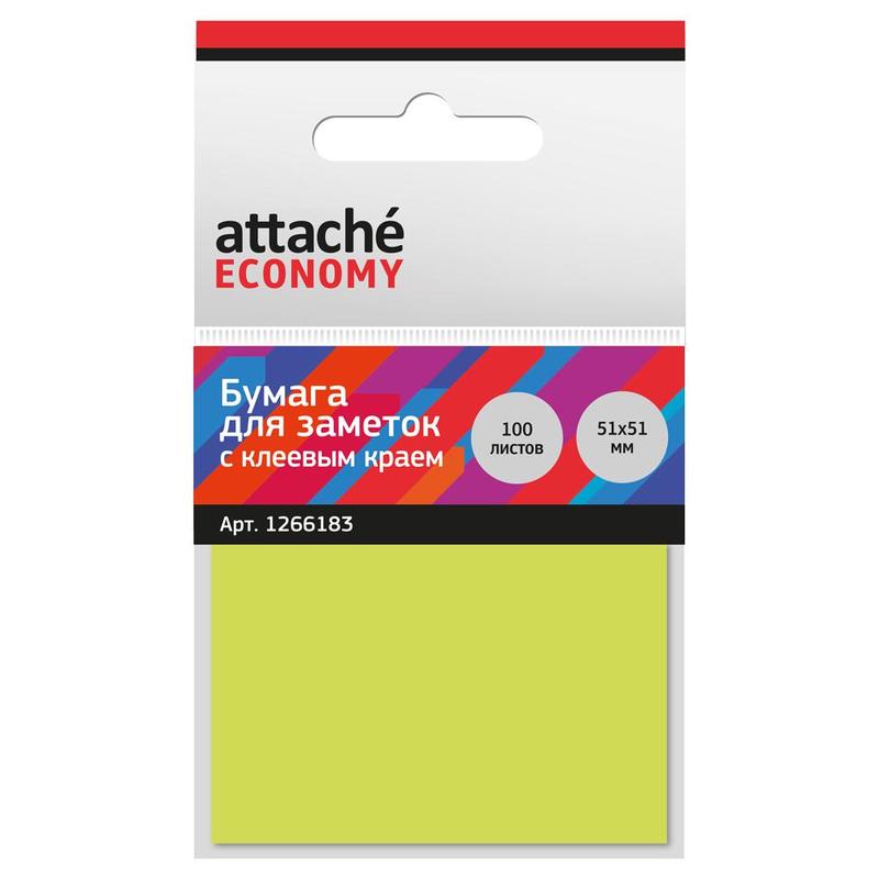 

Стикеры Attache Economy 51x51 мм неоновый желтый (1 блок, 100 листов), 1266183