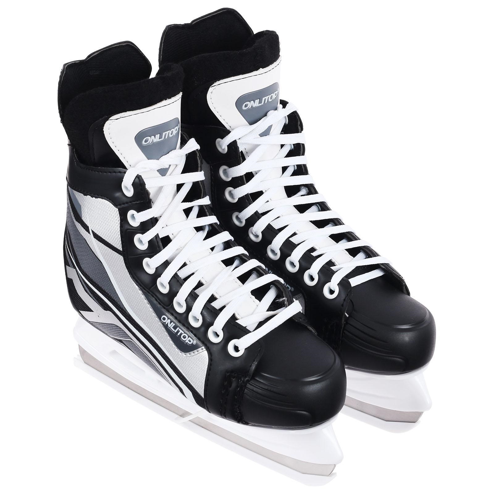 Коньки хоккейные ONLITOP 225L черный/белый/серый 39
