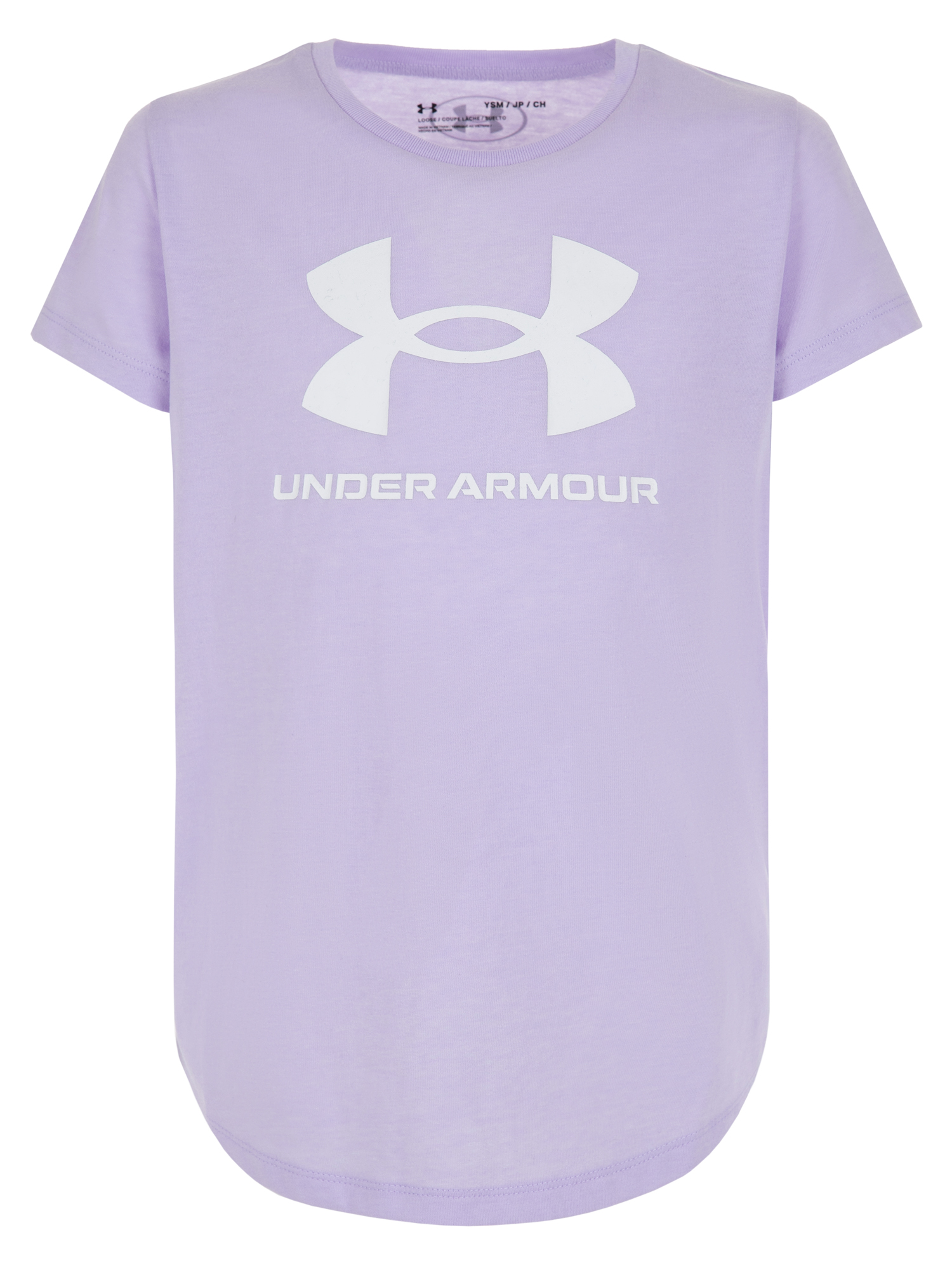 Футболка беговая under armour sportstyle logo ss purple xl/int