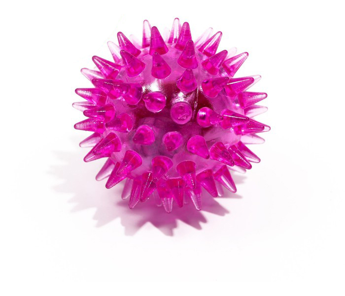 Игрушка для кошек Пижон Мяч светящийся мини, TPR, 3,5 см, фуксия