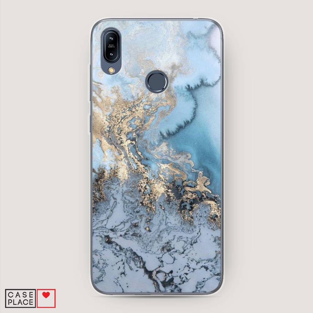 фото Чехол awog "морозная лавина синяя" для asus zenfone max m2 zb633kl